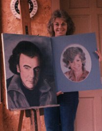 Oil portrait of Neil, chalk of me...1986