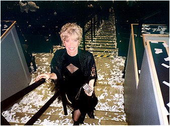 Me, heading for the post concert party, amid all the confetti. 