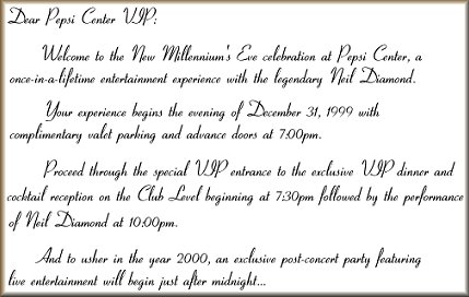 Dear Pepsi Center VIP:
