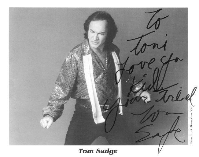 Autographed Photo of Tom Sadge to Toni