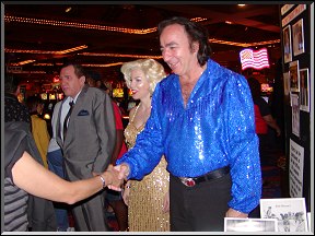 Jerry Hoban as Ed Sullivan, Gailyn Addis as Marilyn Monroe, and Tom Sadge as Neil Diamond  ..Photo by Toni