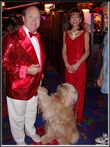 Bob Moore, Ringo from the Amazing Mongrels, and Rosie, Bob's sister and assistant.  Photo by Toni