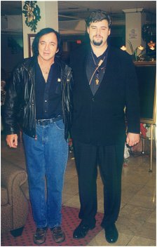 Tom Sadge with Neil Diamond's personal bodyguard