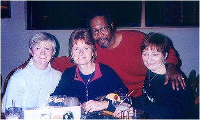 Vince poses with pretty fans, Debbie, Linda, and Kathy